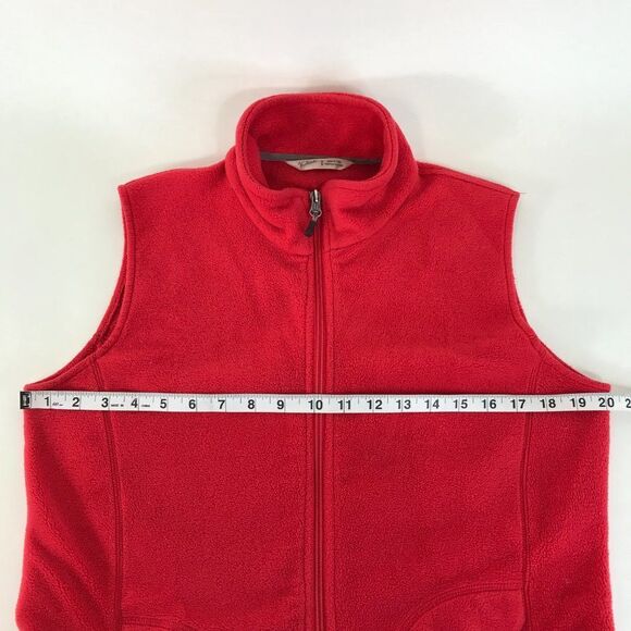 Woolrich Andes Fleece Vest Women's Medium Poppy Red Mock Neck Pockets Outdoor - Picture 10 of 11